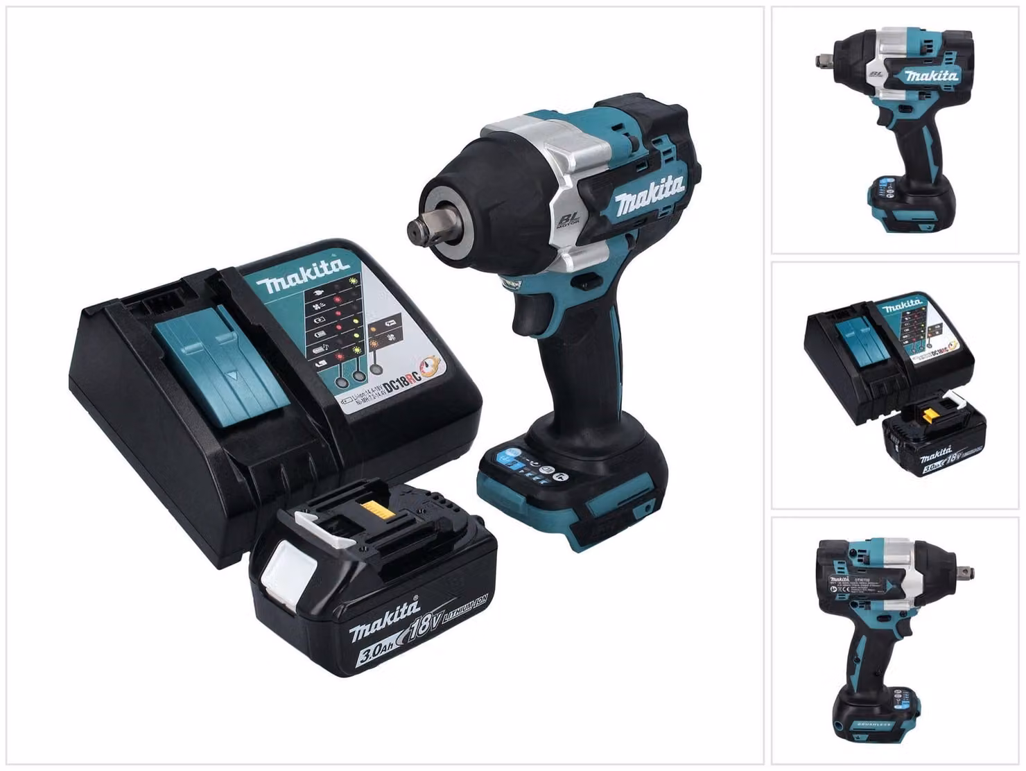 Avvitatore a impulsi a batteria Makita DTW 700 RF1 18 V 700 Nm 1/2" XPT Brushless + 1x batteria ricaricabile 3,0 Ah + caricabatterie