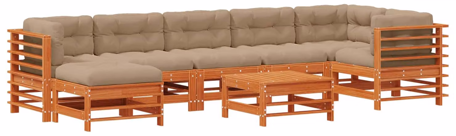 Set Lounge da Giardino 8 pcs Marrone Cerato