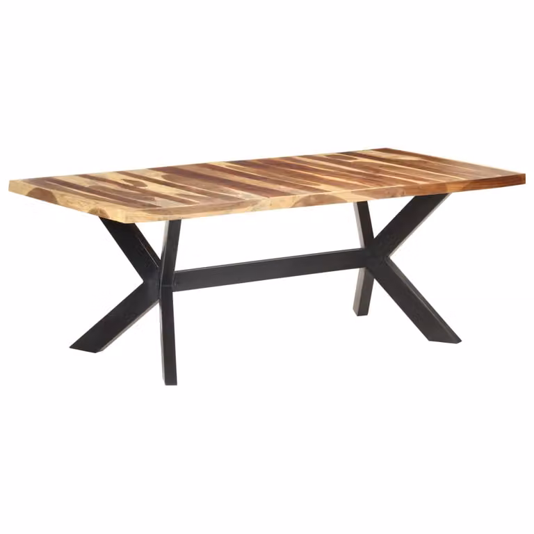 Tavolo da pranzo "Holler" in legno massiccio effetto palissandro. Dimensioni (L/A) 200x100x75 cm