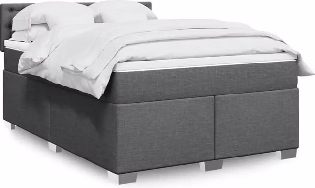 Letto Ibrido con Giroletto a Molle e Materasso vidaXL in Grigio e Bianco L/P: 160 x 200 cm