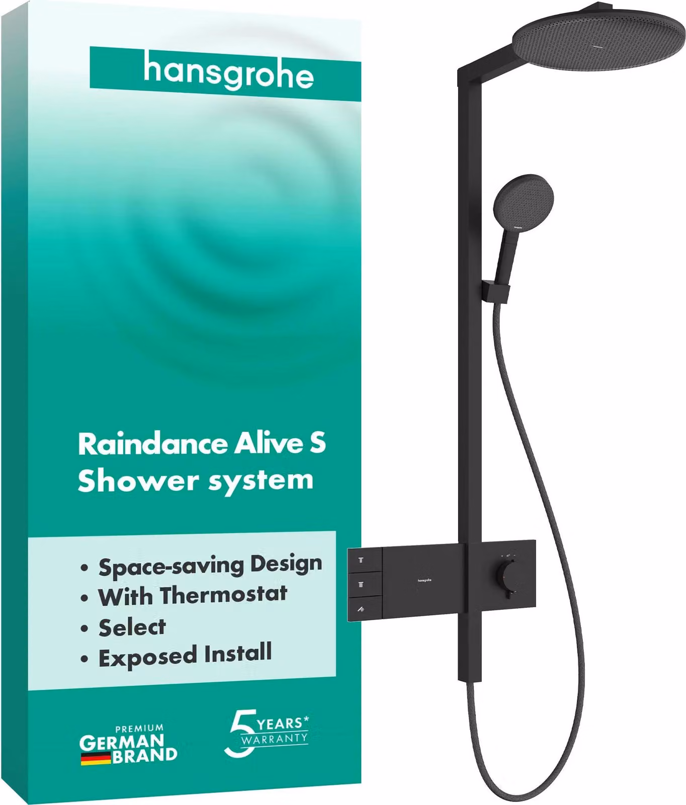 hansgrohe Showerpipe Raindance Alive S 300 2jet con termostato MSW, 1 pezzo.