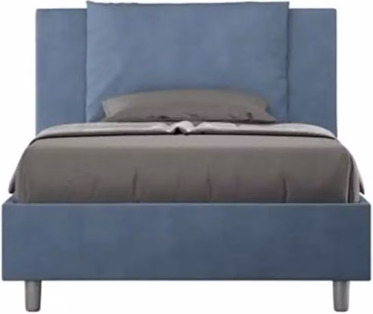 Letto singolo contenitore imbottito Ityhome in microfibra blu L: 100 cm, P: 200 cm
