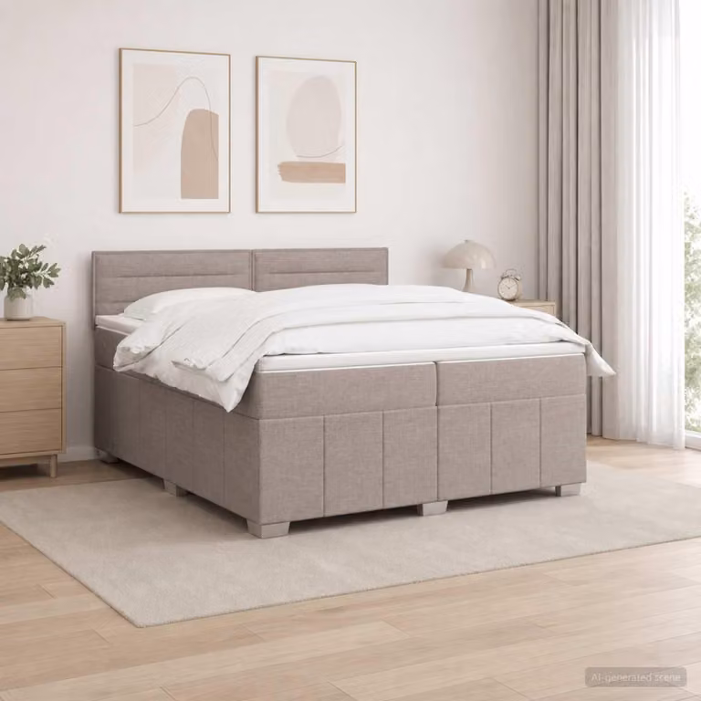 Maison Exclusive - Letto boxspring con materasso Taupe 200 x 200 cm Tessuto