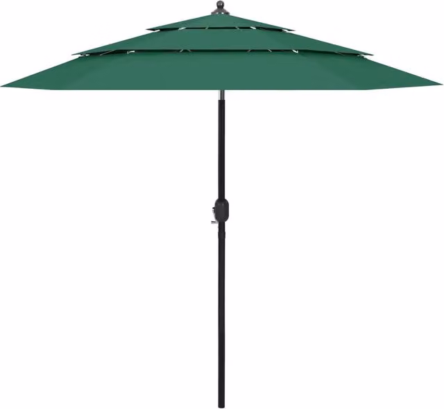 Ombrellone a 3 livelli con palo in alluminio 2,5 m verde 02_0008779
