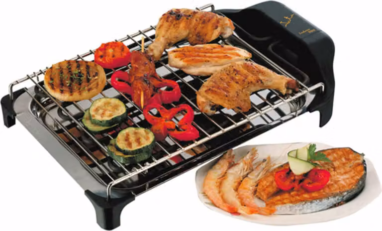 Grill elettrico jata bq101 420x260mm 2400w 2 altezze