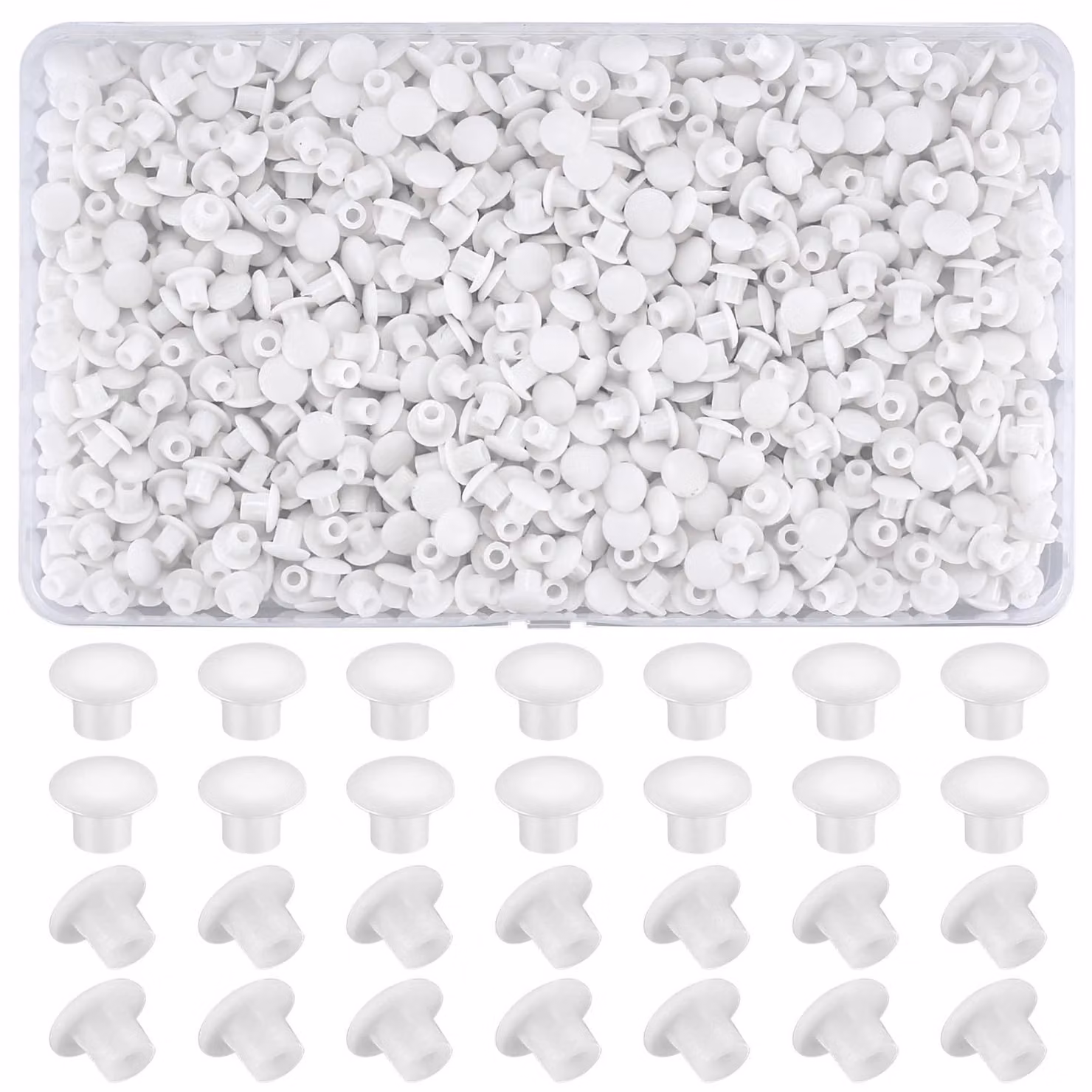 800 tappi in plastica per coprire i fori di foratura, tappi in plastica da 5 mm, colore bianco