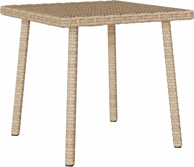 Tavolino da Giardino Rettangolare Beige 40x40x37 cm Polyrattan