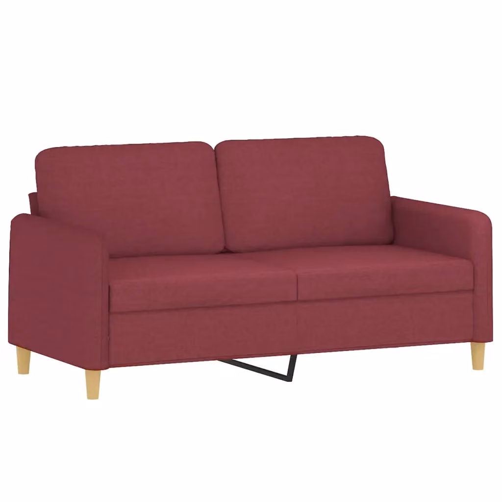 Divano letto moderno vidaXL rosso con struttura in metallo e rivestimento in tessuto per soggiorno – 2