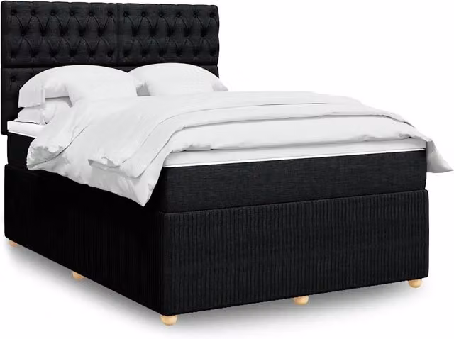 Letto Ibrido con Giroletto a Molle e Materasso vidaXL, Colore Nero e Bianco, L/P: 140 x 190 cm – 1