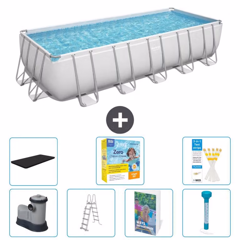 Bestway Power Steel, piscina rettangolare - 640x274x132 cm - 6 pezzi, modello S532