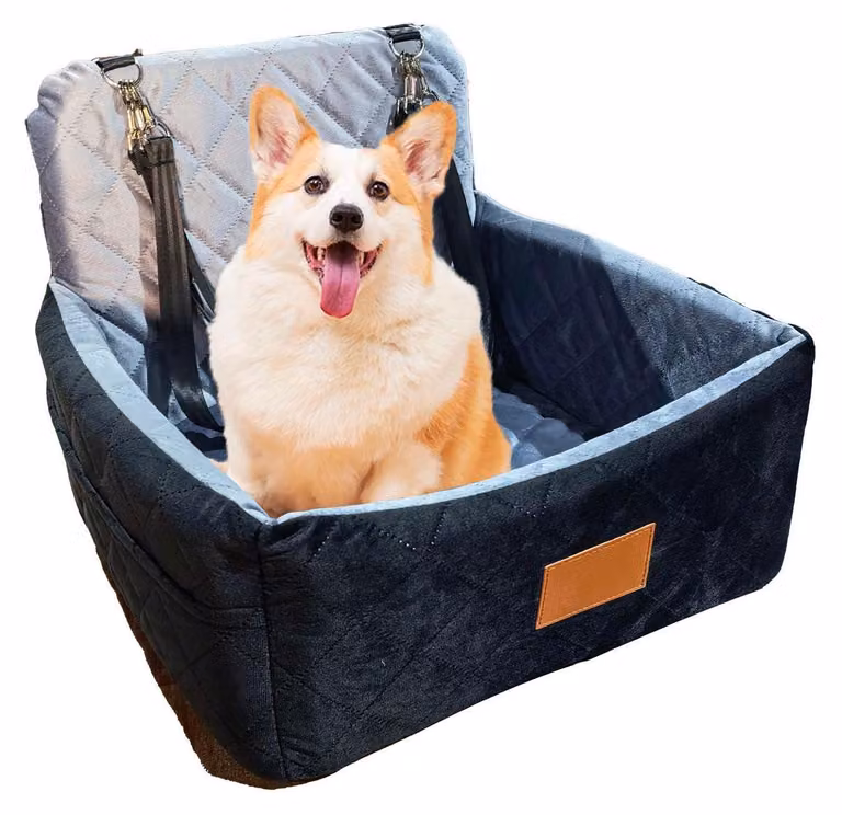 Copridivano per cani, adatto per il sedile posteriore dell'auto, lavabile, per cani fino a 15 kg, dimensioni 45x45x35 cm, colore nero/grigio
