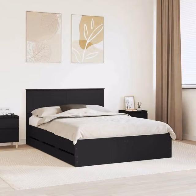 Struttura del letto Nero 150 x 200 cm Legno Ingegnerizzato 3407971
