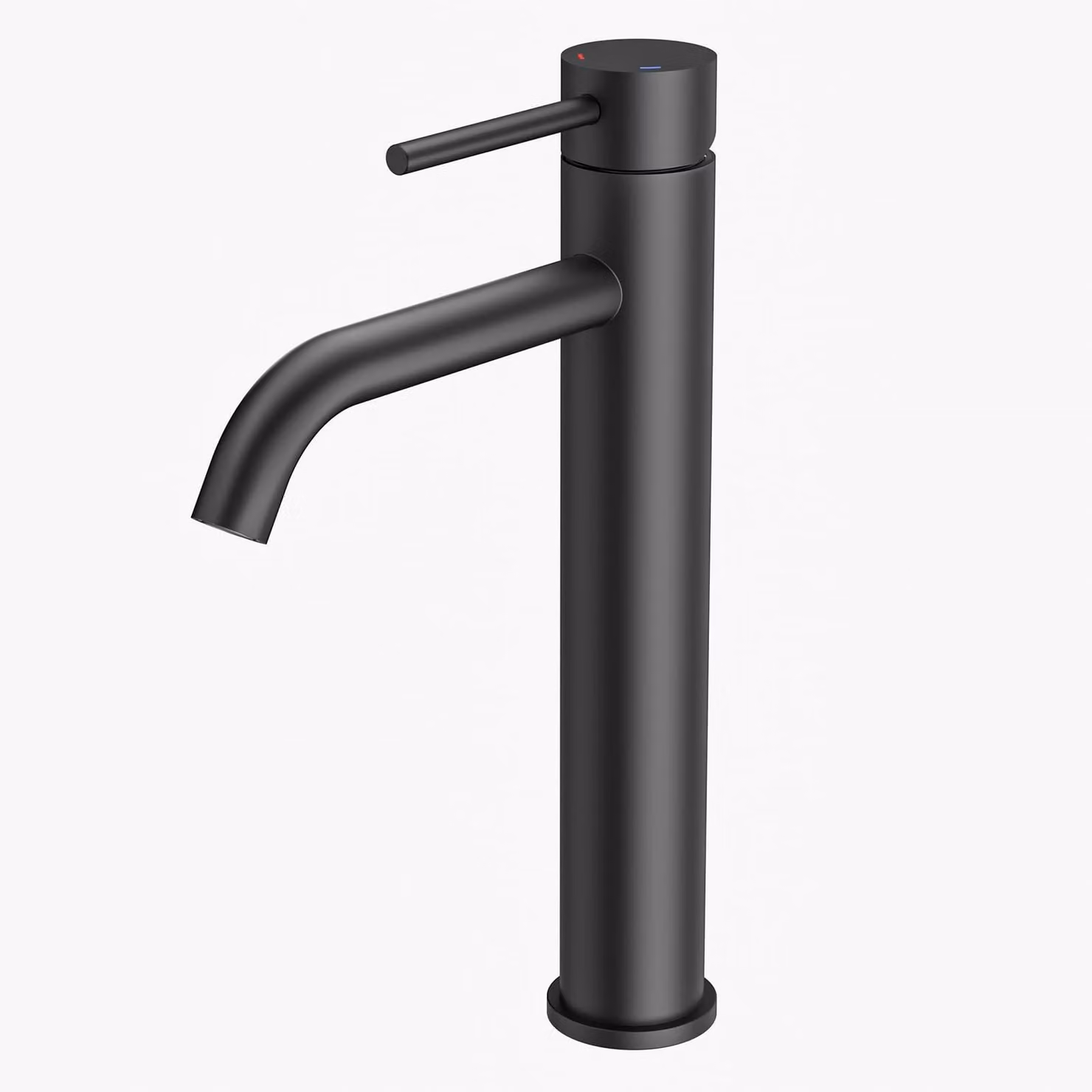 Rubinetto per lavabo alto - 190 mm - Nero opaco - Acciaio inox 304 - Miscelatore monocomando