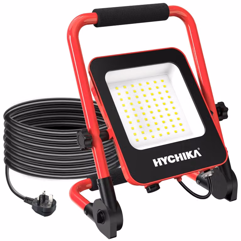 Lampada da lavoro a LED, 50 W, 5500 lumen, grado di protezione IP65 (resistente all'acqua), con cavo da 3 metri