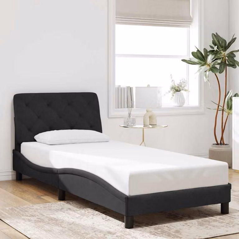 Giroletto vidaXL senza materasso in velluto nero L 80 cm x P 200 cm