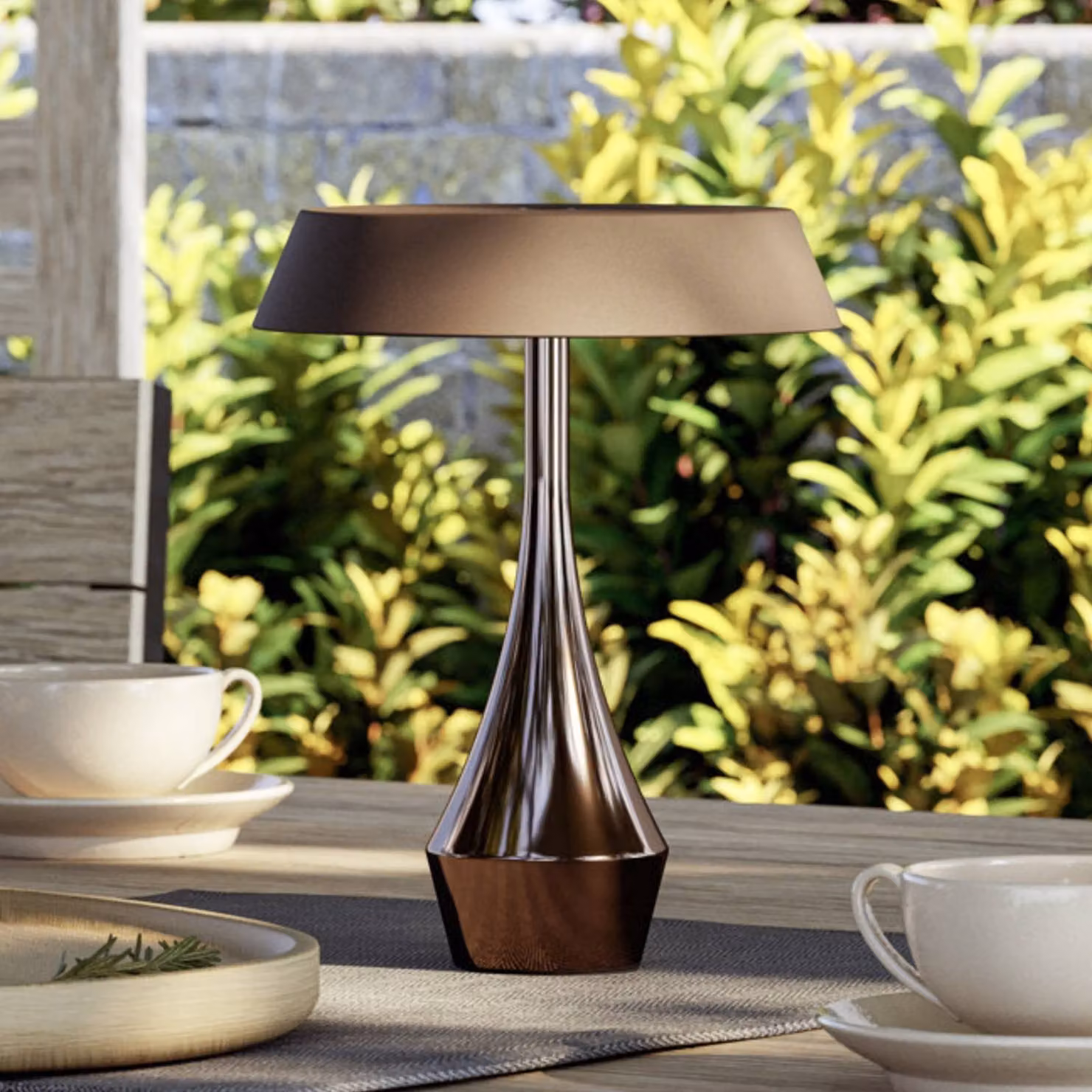 EGLO Lampada LED da tavolo a batteria TURCIO, bronzo, altezza 20 cm, IP44 dimmerabile, Bronzo / Ottone antico, Soggiorno / Sala da pranzo, Metallo