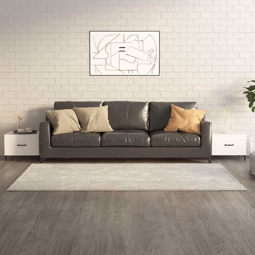 The Living Store Tavolini con gambe in metallo 2 pz. Bianco 50x50x40 cm