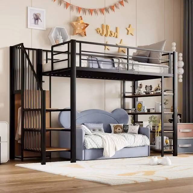 Letto a soppalco 90x200 ¨C Minimal ¨C nero in legno