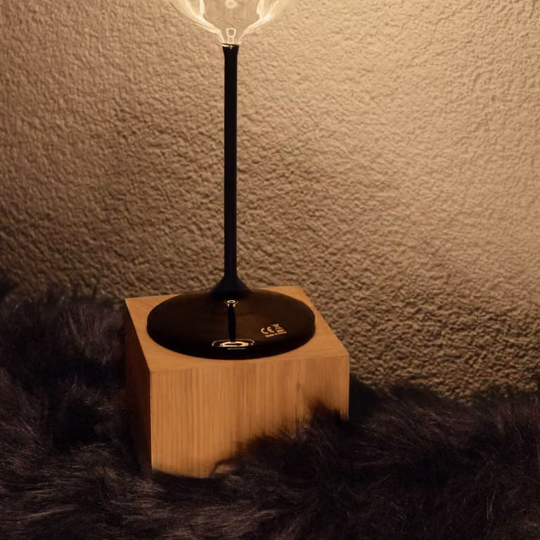 SEGULA Lampada da tavolo Cozy, Legno chiaro, Soggiorno / Sala da pranzo, Legno, Lampada da tavolo