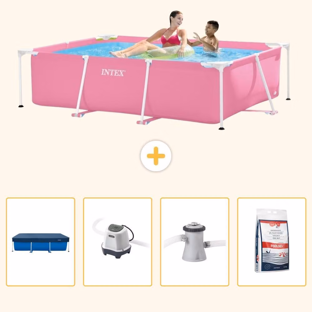 Piscina fuori terra rettangolare - 220x150x60 cm - 5 pezzi - Modello SCB53