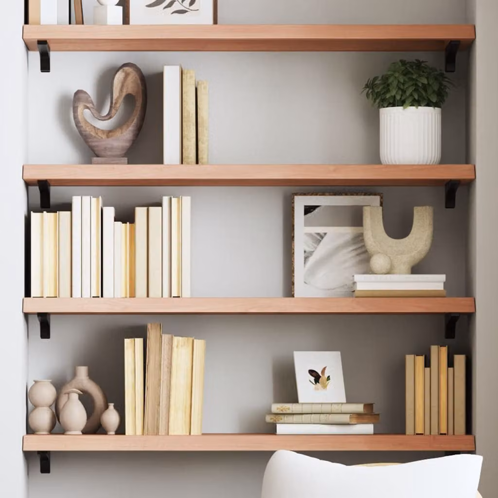 Ripiano da muro vidaXL in rovere massello marrone stile rustico L: 100 cm, P: 30 cm, H: 2-4 cm