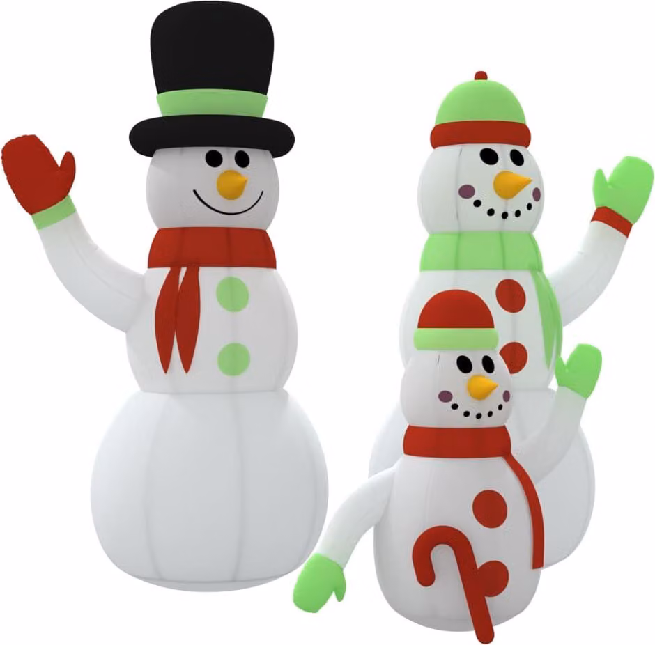 Pupazzo di neve gonfiabile con luci LED, ideale per famiglie, dimensioni 500 cm