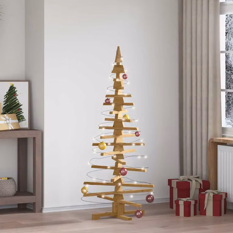 vidaXL Albero di Natale in legno KOTKA Legno Massello di Pino