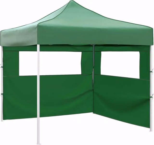 Tenda da festa verde e bianca in tessuto Oxford e PVC L/P/H: 292 x 292 x 315 cm