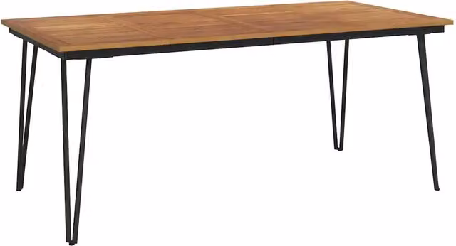 Tavolo da giardino rettangolare in legno di acacia massello marrone con gambe a forcella L: 180 cm, P: 90 cm, H: 75 cm