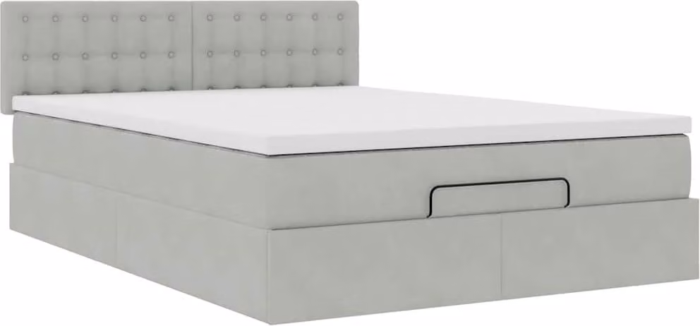 Struttura Letto Pouf con Materasso 140x200 cm in Velluto