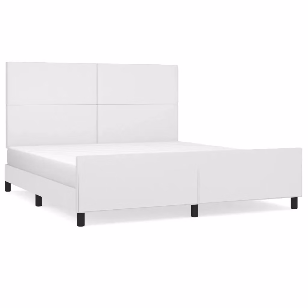 Letto con Testiera vidaXL in Similpelle Bianco 180x200 cm – 2
