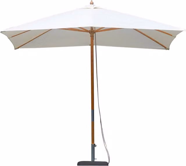 Ombrellone da Giardino GIORDANOSHOP in Bambù e Poliestere Beige/Bianco L 300 x P 300 cm con Palo Centrale Ø 48 mm