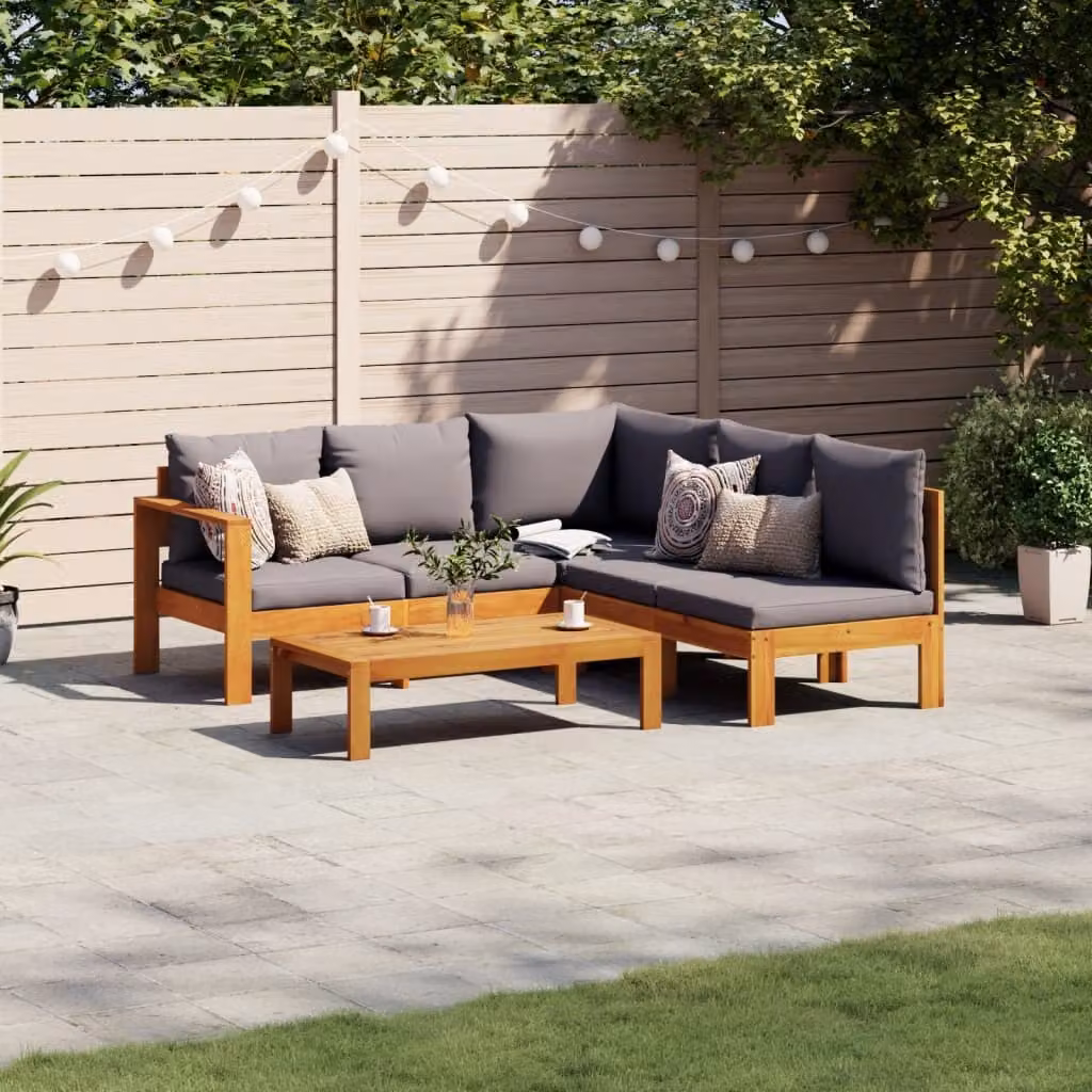 Maison Exclusive - Set Divani da Giardino 4pz con Cuscini Legno Massello di Acacia