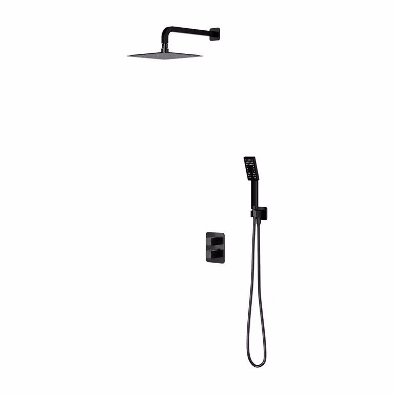 Omnires PARMA SYSPM11BL Set doccia da incasso con miscelatore termostatico, nero opaco