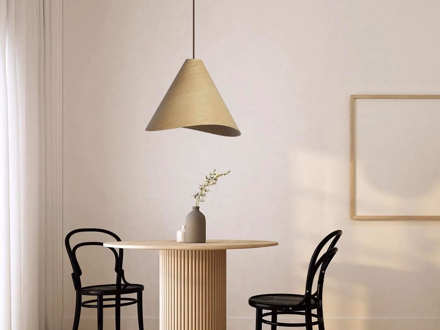Lampada a sospensione in legno massello, attacco E27, 450W - Modello WRE012