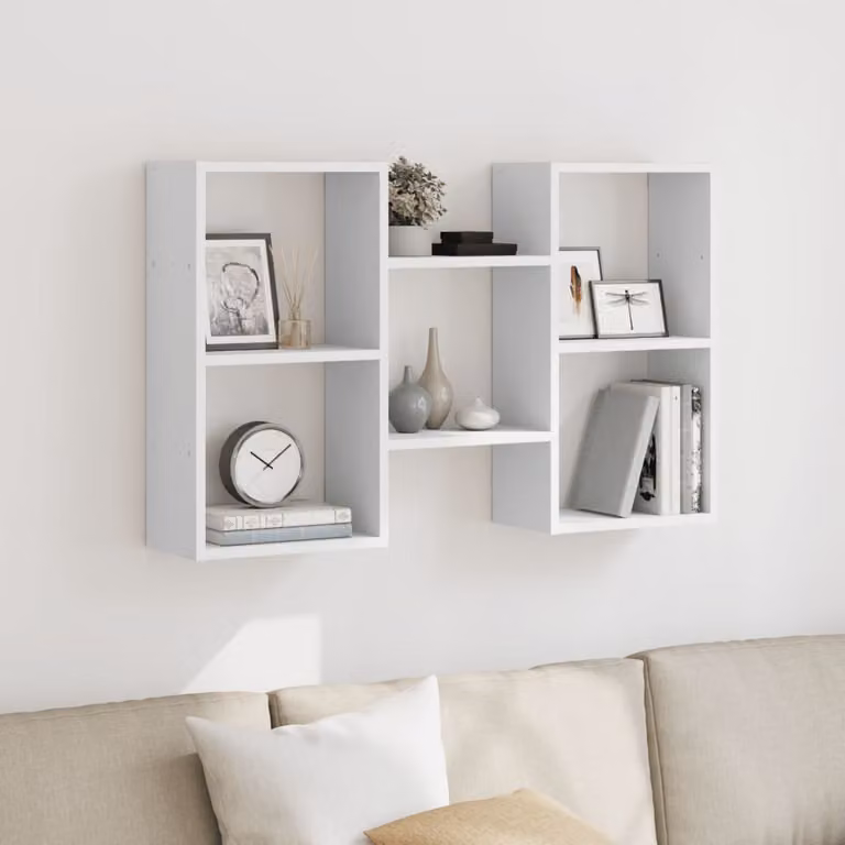 Scaffale a Parete vidaXL Bianco in MDF con Design Minimalista L: 96 cm, P: 18 cm, H: 60 cm