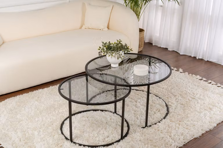 Skye Decor, Aurum - 80, 60 - Nero, Grigio, Set tavolino, Nero, 100% metallo, 80 x 80 x 43 cm