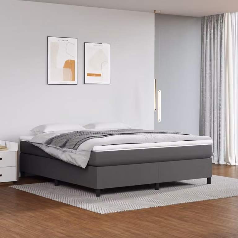 Maison Exclusive - Struttura letto boxspring grigia 160x200 cm in ecopelle