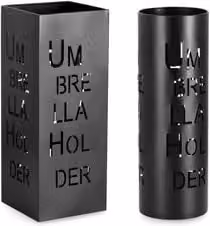 Set porta ombrelli EYMAR in metallo nero autoportante