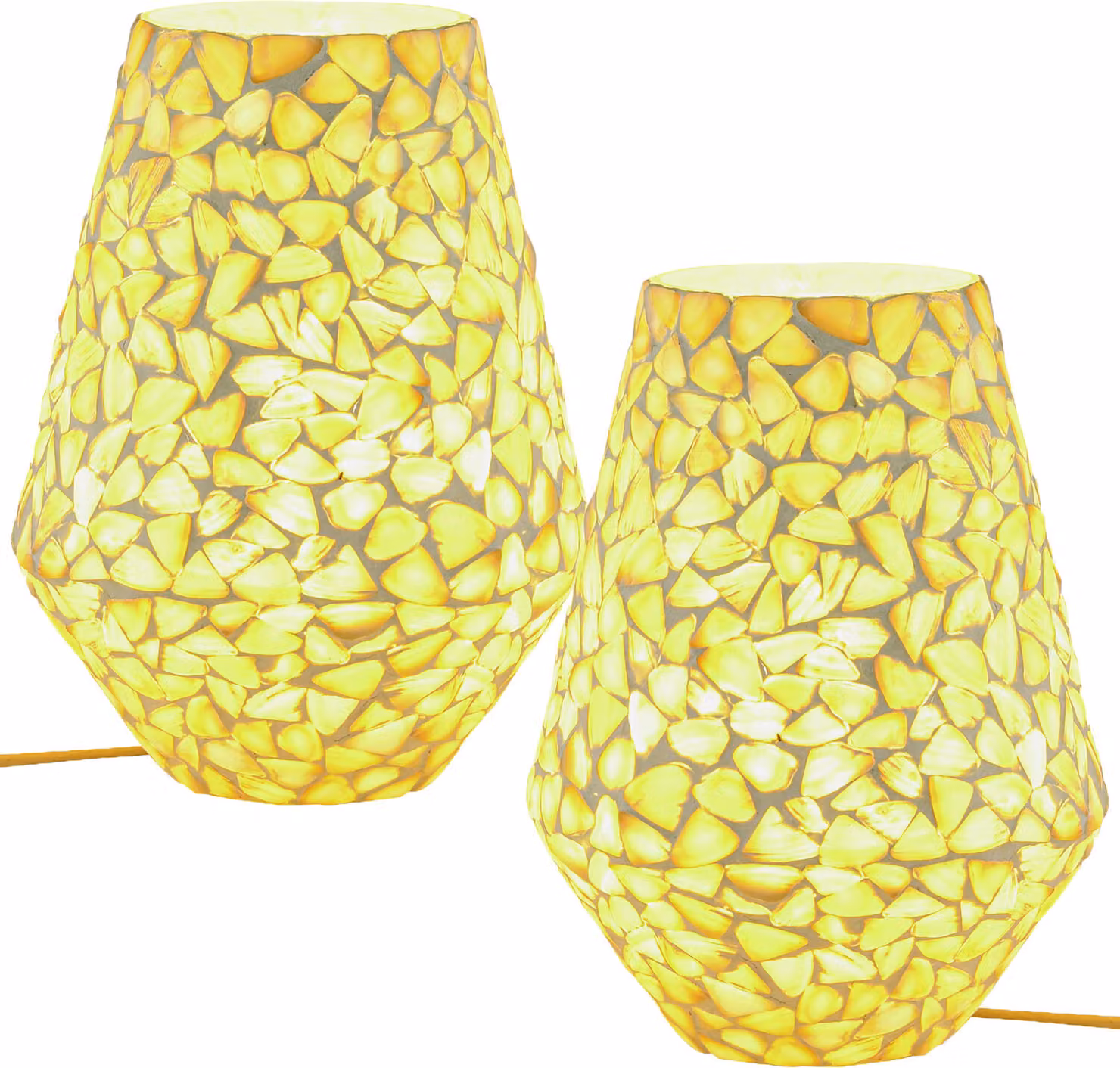 set di 2 lampade da tavolo boho decorative lampada da comodino in vetro mosaico ficus -2-