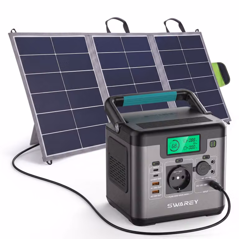 Power station Generatore solare 550W(1100W picco) con pannello solare 100W,accumulatore solare 555Wh con ricarica rapida bidirezionale USB-C 140W
