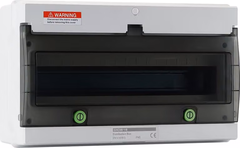 Scatola di distribuzione Offgridtec da 18 moduli con guida DIN, grado di protezione IP66, resistente ai raggi UV, a prova di acqua e polvere
