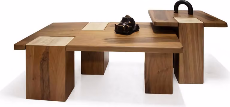 Moderner Couchtisch 2x braune Luxusmöbel ideal fürs Wohnzimmer neues Design