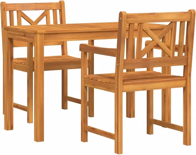 Set da Pranzo per Giardino 3 pz | Set Salotto da Giardino Marrone