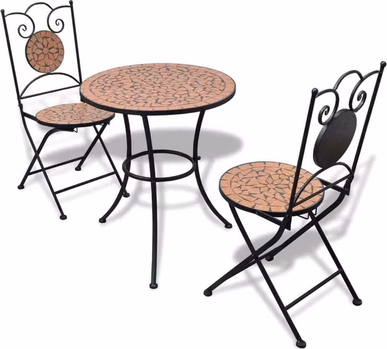 Maison Exclusive - Set da bistrot in 3 pezzi in Vetroceramica color terracotta