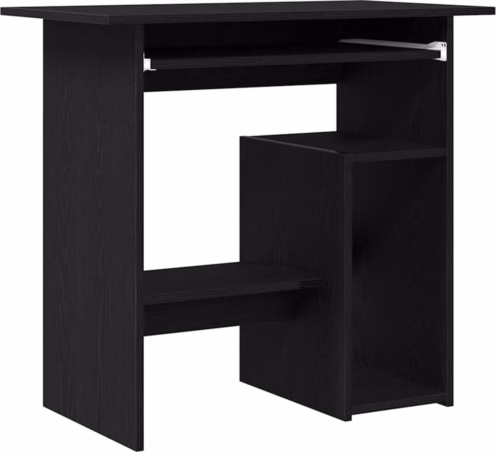 Scrivania Rovere Nero 80x45x74 cm in Legno Multistrato