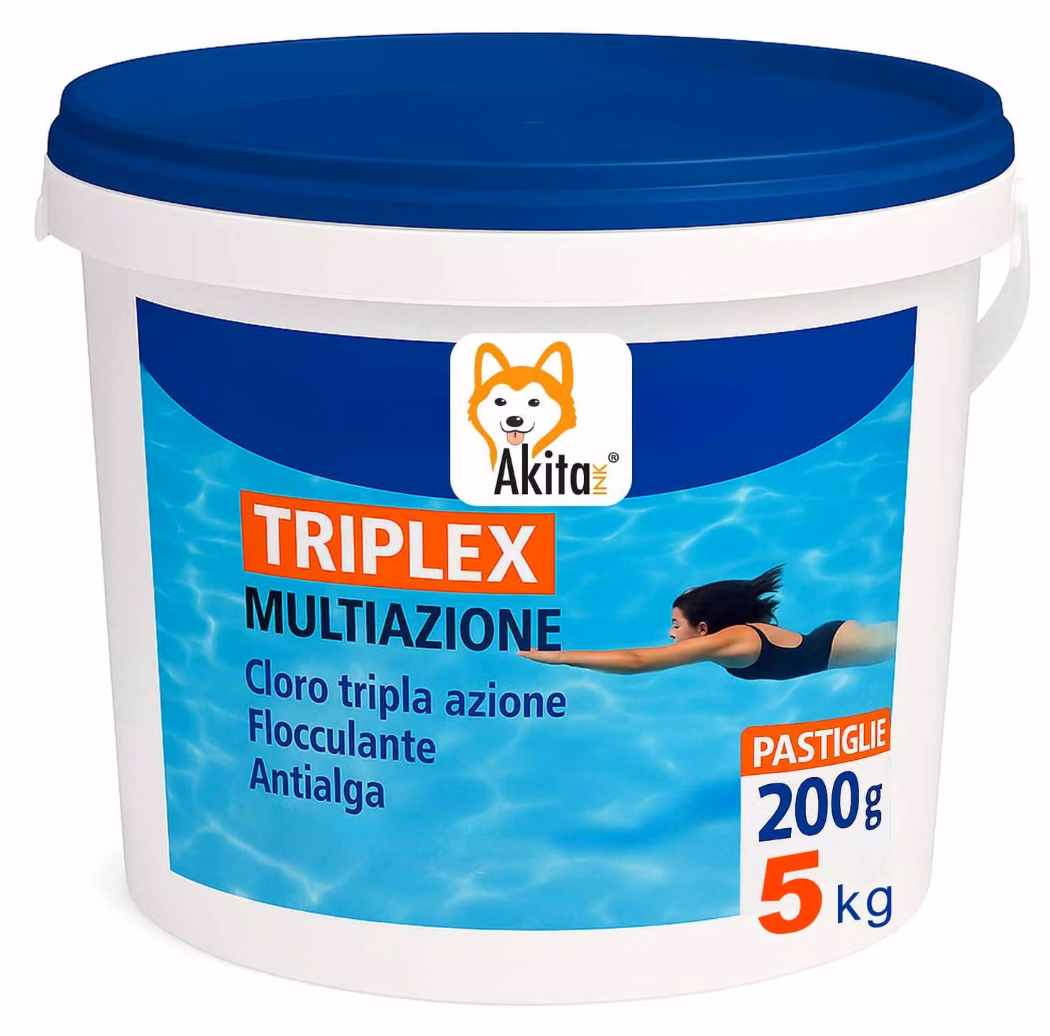 Akitaink Triplex Cloro 3 in 1 Piscina 5 kg Pastiglie 200g