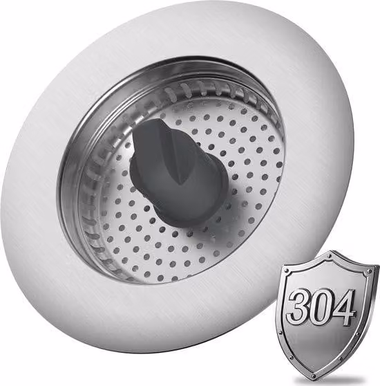 Tappo di scarico combinato a 3 vie con filtro per vasca da bagno, in sostituzione dello sportello della vasca, resistente agli intasamenti e agli odori, compatibile con tubi di scarico da 72-86 mm, profondità > 28 mm