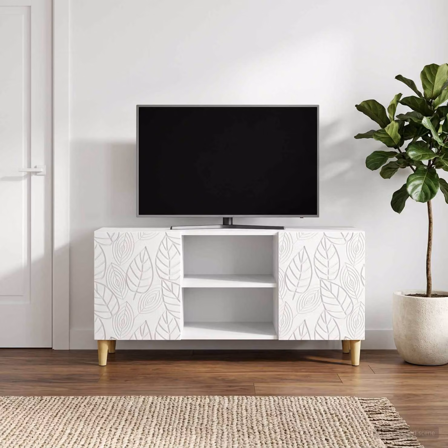 Mobile TV vidaXL Bianco Legno ingegnerizzato L 102 cm x P 34,5 cm x H 50 cm
