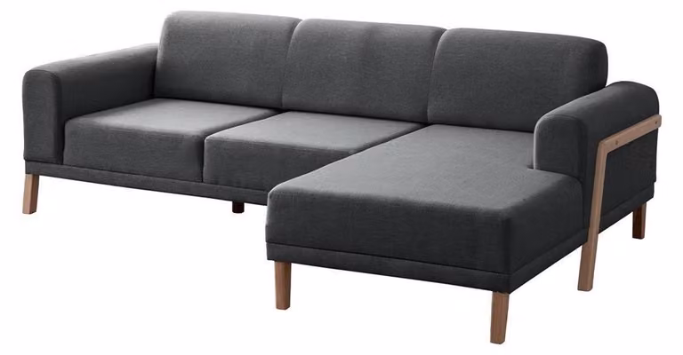 Modernes Ecksofa in Anthrazit mit klaren Formen und hohem Komfort